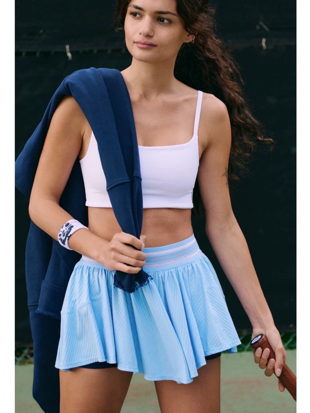 Free People Movement Sultry Skort High Dive Blue Athletic Skirt Shorts